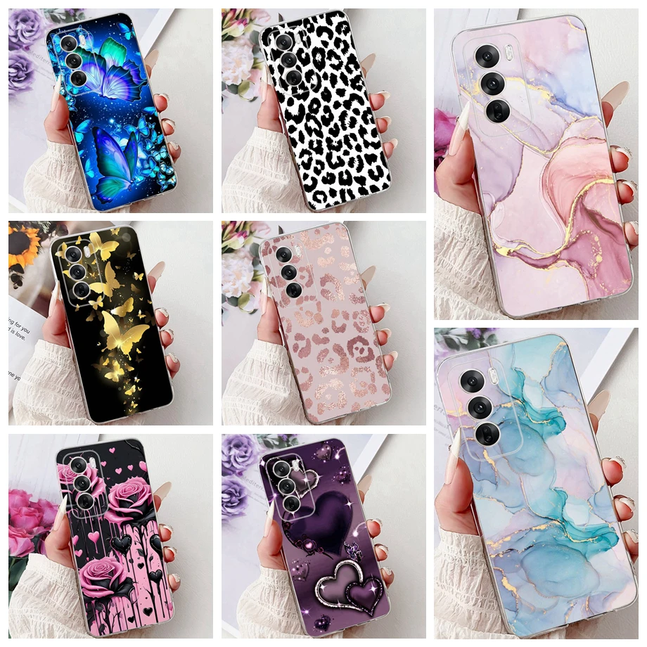 لينة واضحة سيليكون الغطاء الخلفي ل ممن لهم Reno12 برو CPH2629 جراب هاتف الرخام فراشة كابا ل رينو 12 12Pro 5G CPH2625 كابا #1