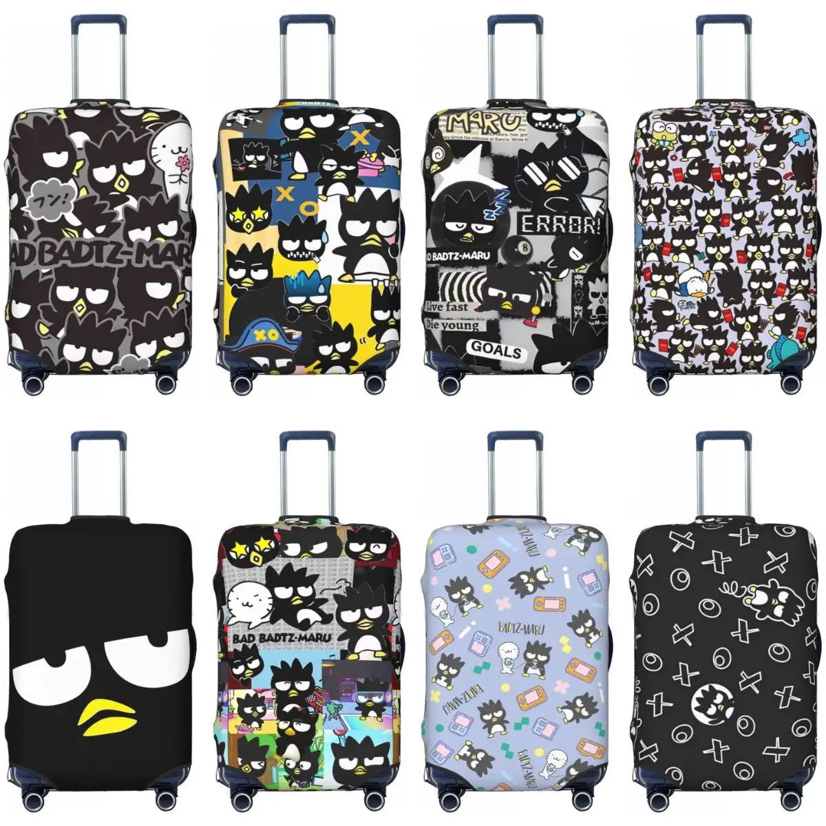 Cute Sanrio Badtz-maru Penguin Suitcase Cover Cruise Trip Vacation Useful Luggage Supplies Protection Back To School Gift