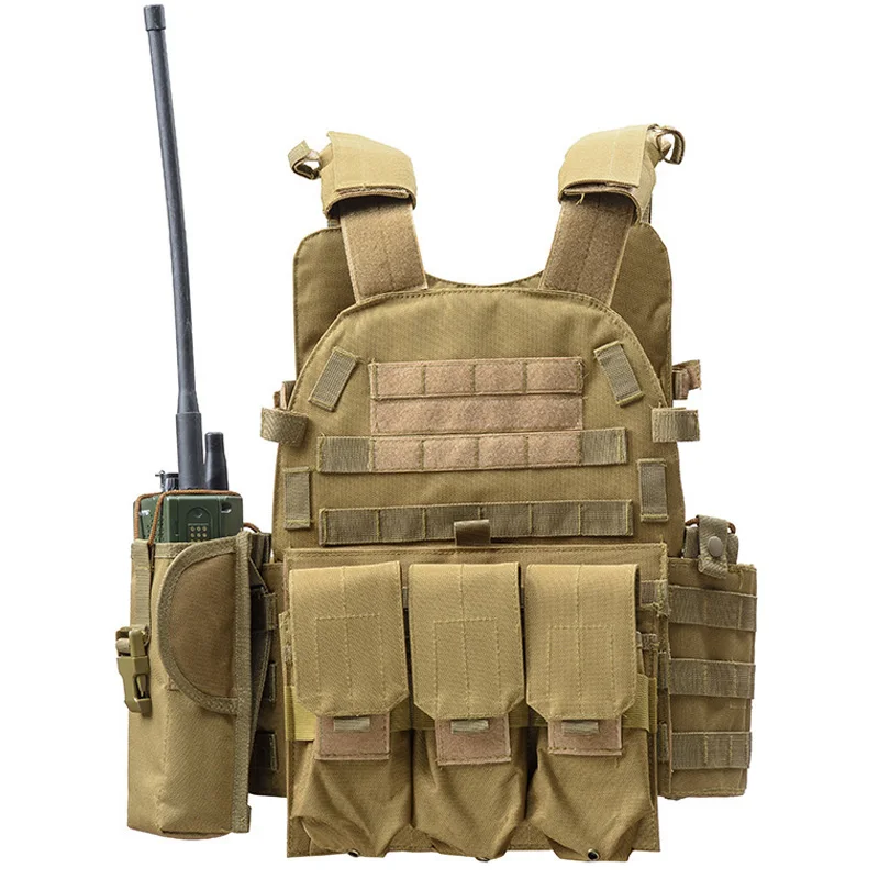 Imagem -02 - Colete Tático Militar 6094 Armaduras Corporais Combate Equipamento cs Exército Transportadora Placa de Caça Acessórios Airsoft Bolsa Wargame Colete Molle