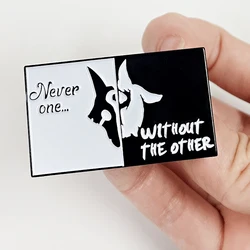 Never one without the other Enamel Pin League of Legends game Badge Wolf sheep brooches Hat Jewelry Gifts