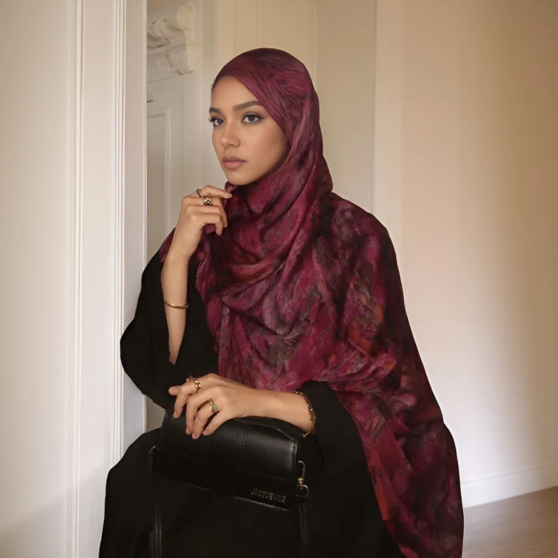 

Muslim Hijab In Print, Sun Protection Scarf, Long shawls, Turkish Sauna Scarf, Arabic style, Spring And Summer