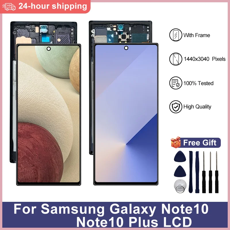 TFT For Samsung Galaxy Note 10 Note 10 Plus Display Touch Digitizer Assembly For SM-N970X SM-N975N With Frame Replacement Parts