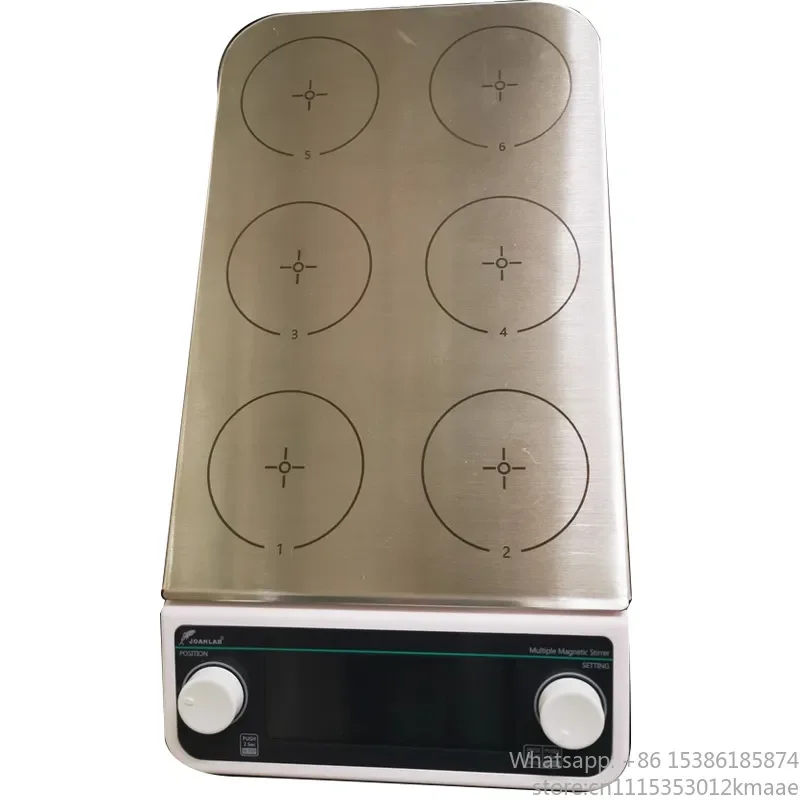 Vequyn 4-Station 6-Position Digital Magnetic Stirrer Hot Plate, Laboratory Thermostatic Mixer