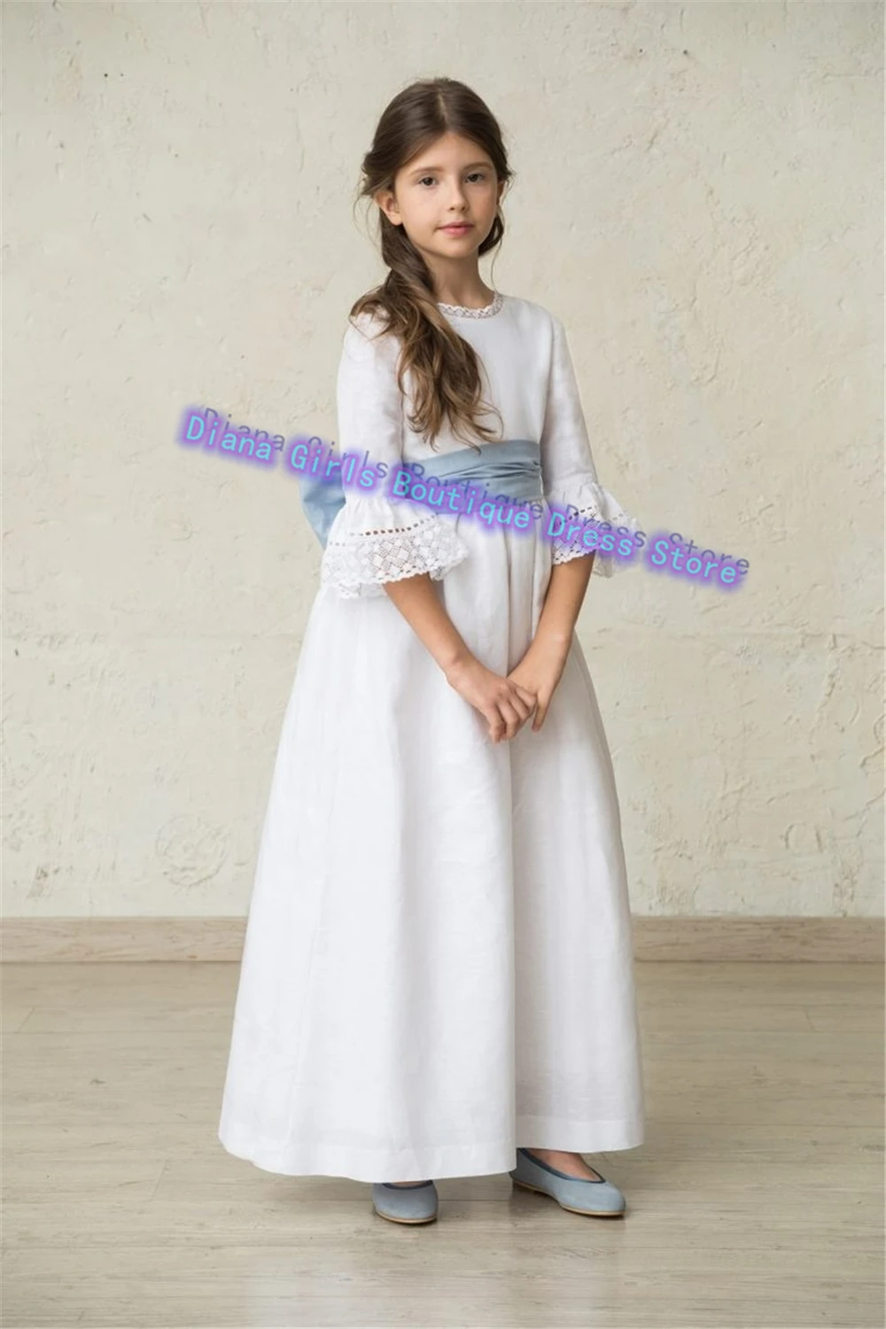 Elegant Baptism Communion Gowns Flower Girls Dress Little Girls Princess Ball Gown for Kids Birthday Evening Customised Dresses