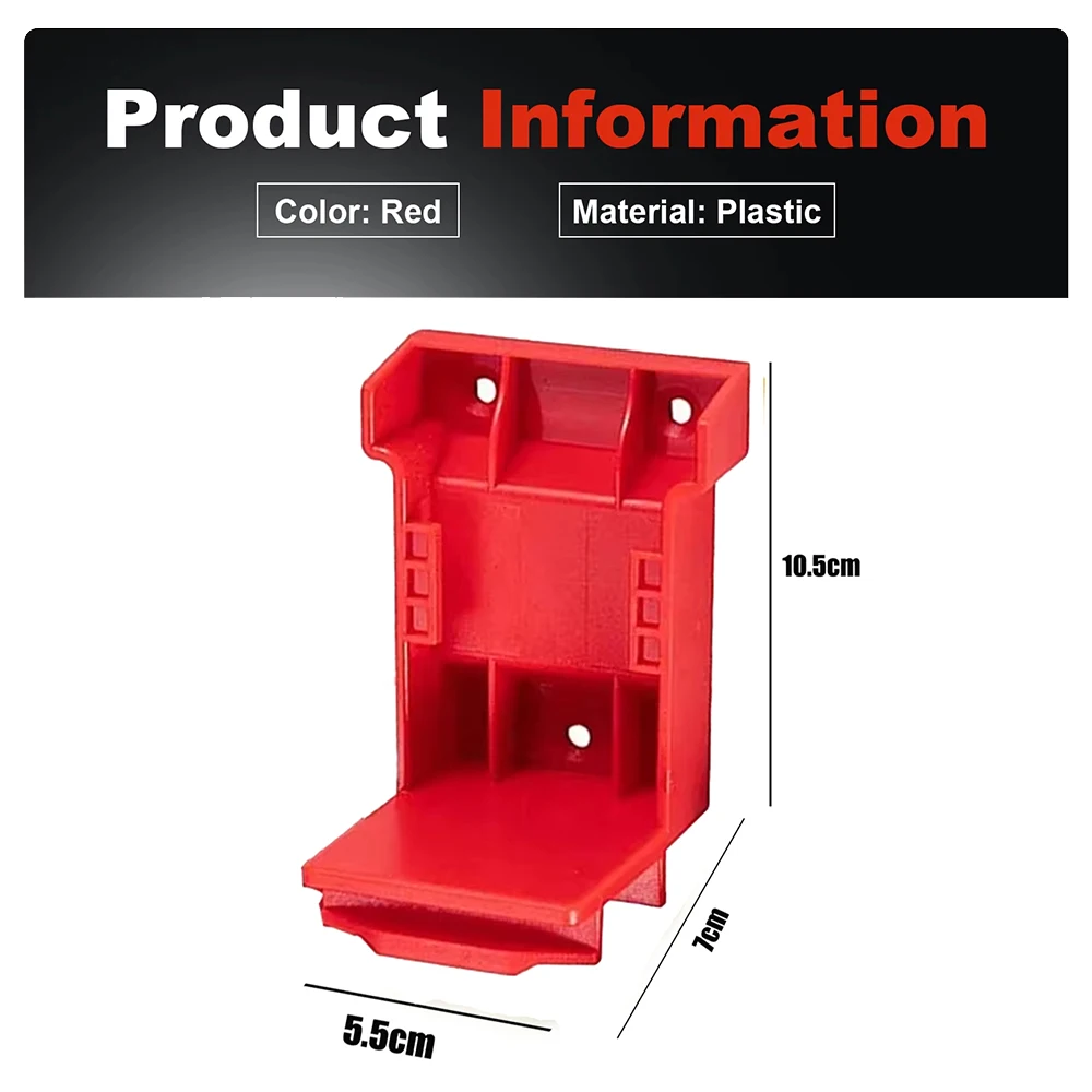 5PCS 2-in-1 Power Tool Holder Battery Mount Hanger Stand for Milwaukee 18V Battery Tool Storage Rack Bracket