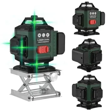 High precision 3000 self-leveling laser level instrument with 360mAh battery high power green laser 4D 12 16 lines laser level Vert