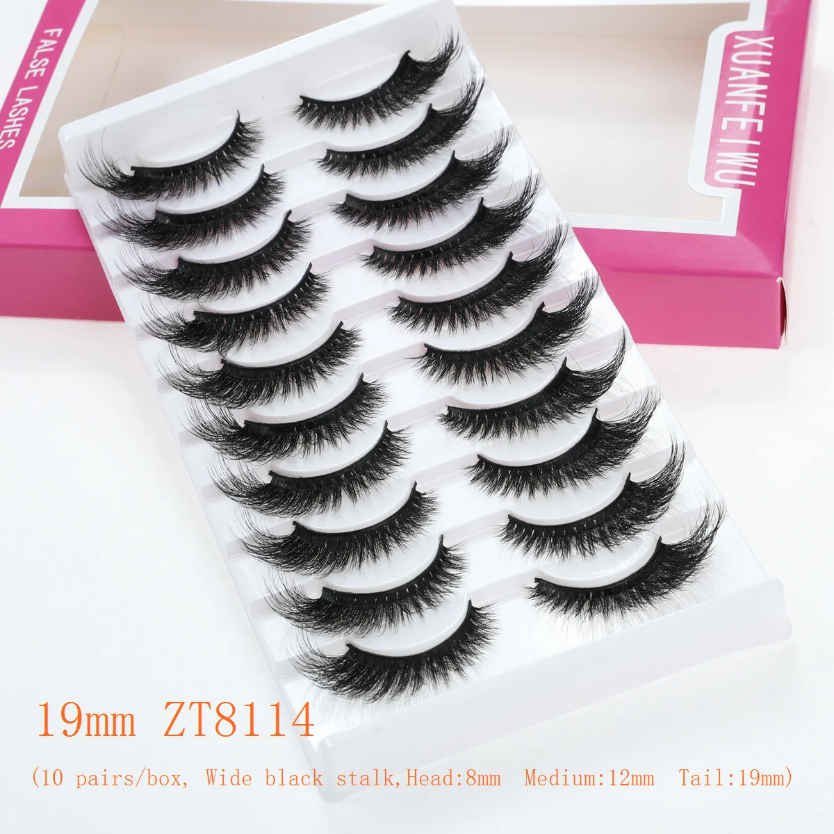 Xuanfeiwu Dense Stage Influencer アニメメイクツール アイテール細長い角度付きフライングマンガ ハードステムつけまつげ フルストリップ ふわふわ 5D リアルなパフォーマンスまつげ