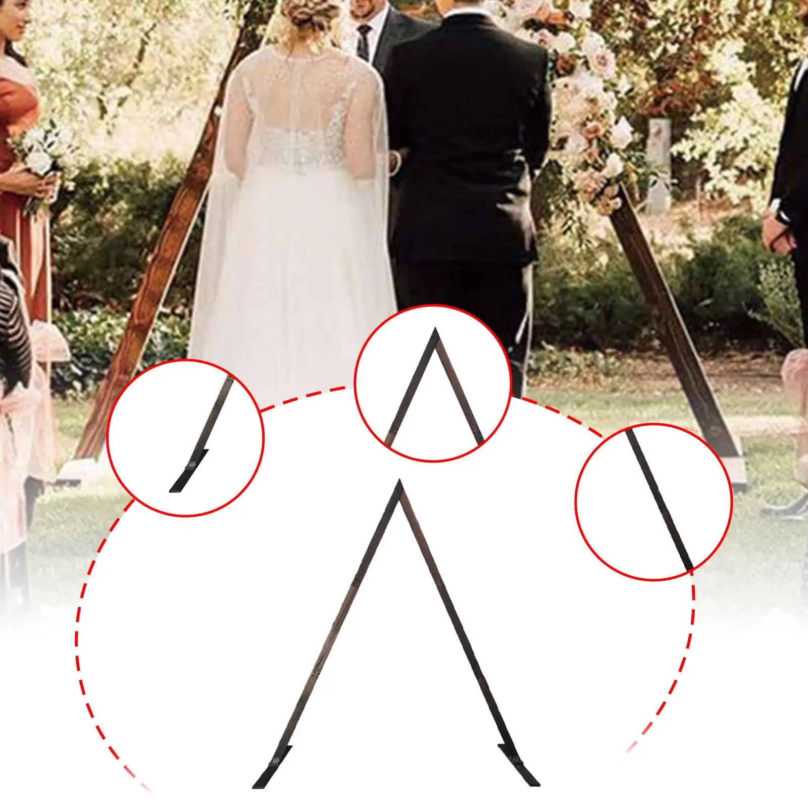 

Wooden Wedding Arch 250cm Wedding Backdrop Stand for Ceremony Beach Proposal