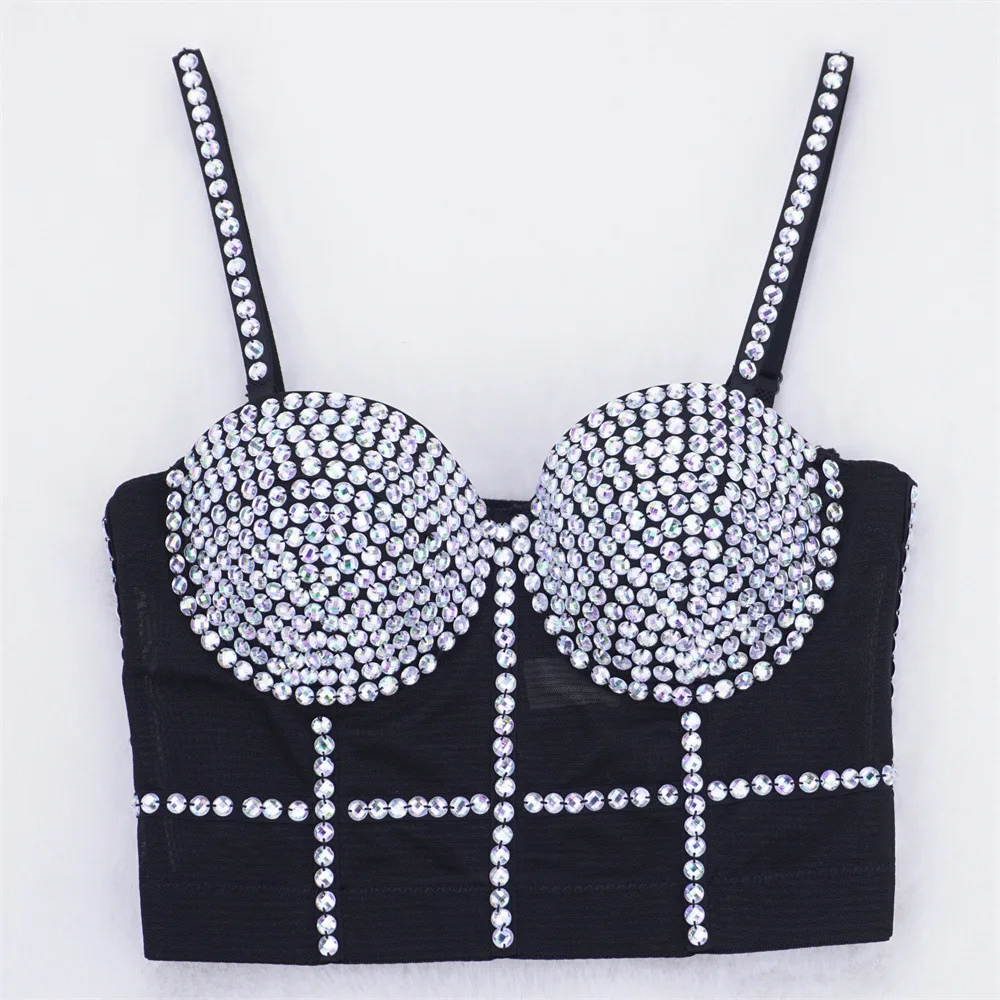 ملهى ليلي مثير تصميم المتخصصة حجم كبير حبال المرأة ملابس داخلية الخارجي هيكل السمكة أعلى مطرز ضوء فريق ضيق ملفوفة الصدر #3