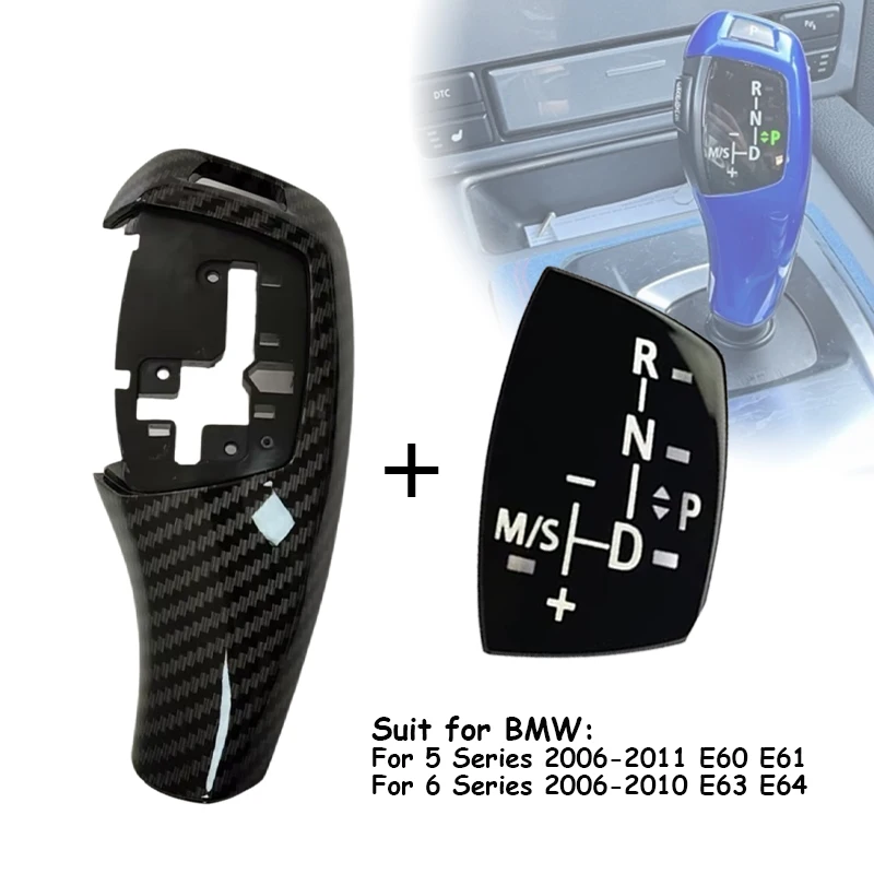 

E60 Shift Knob Gear Selector Retrofit Upgrade For BMW E61 E63 E64 Car Interior Gear Sticker Shift Knob Panel Cover Replacement