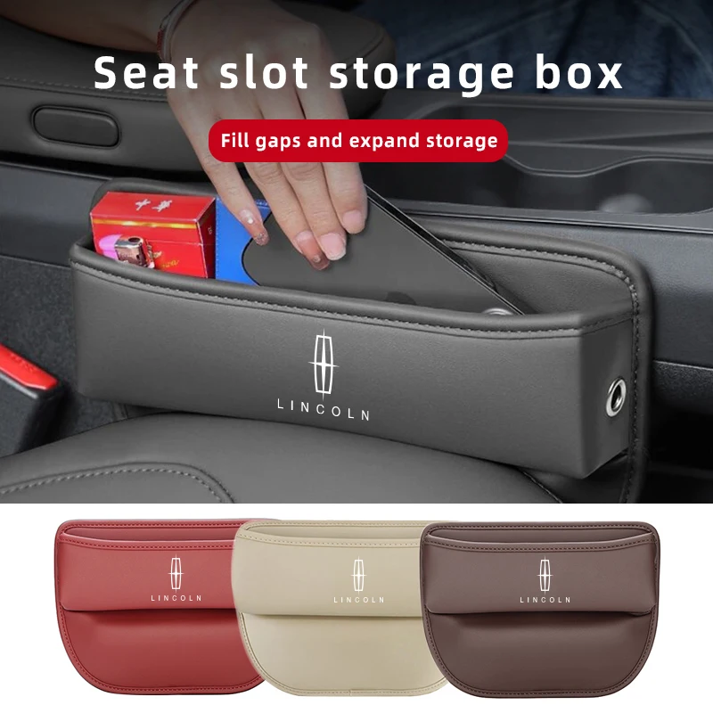 Car Seat Seam Storage Box Seats Gap Plug Interior Accessories For Lincoln Navigator Continental Nautilus Aviator MKZ MKX MKC MKT