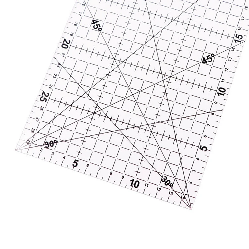 고급 아크릴 소재 패치워크 눈금자 퀼팅 도구, 투명 눈금자, 학교 용품, 30x15 cm
