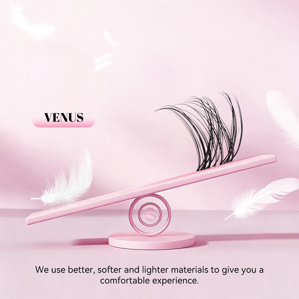 uCoolMe Venus Natural Cluster Lashes DIY False Eyelash Extensions Naturally Born Lash Look Long-lasting Waterproof Makeup Tools