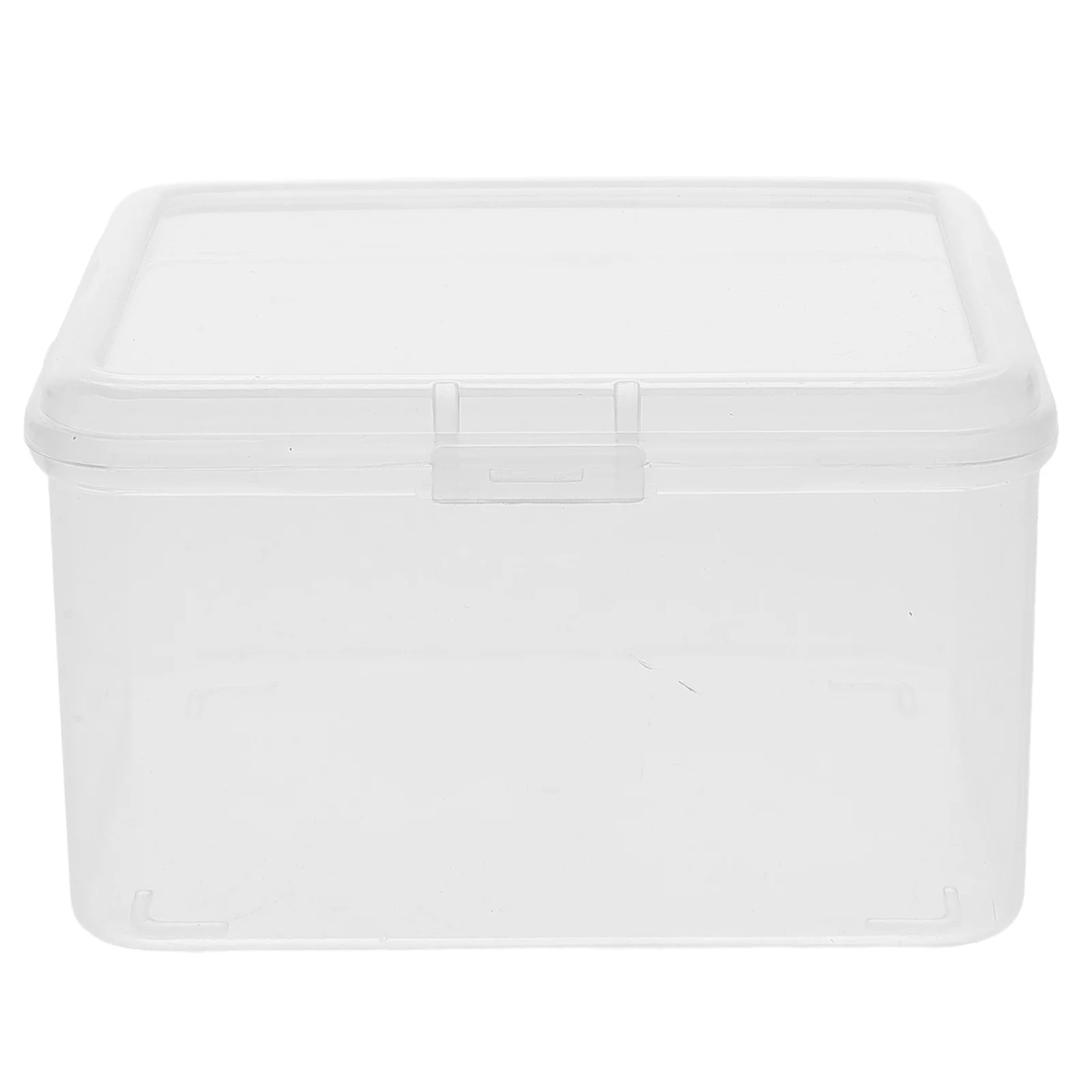 

1pcs Plastic Storage Box With Hinged Lid Clear Card Holder For Beads Cards Craft Supplies Small Item Organizer Container