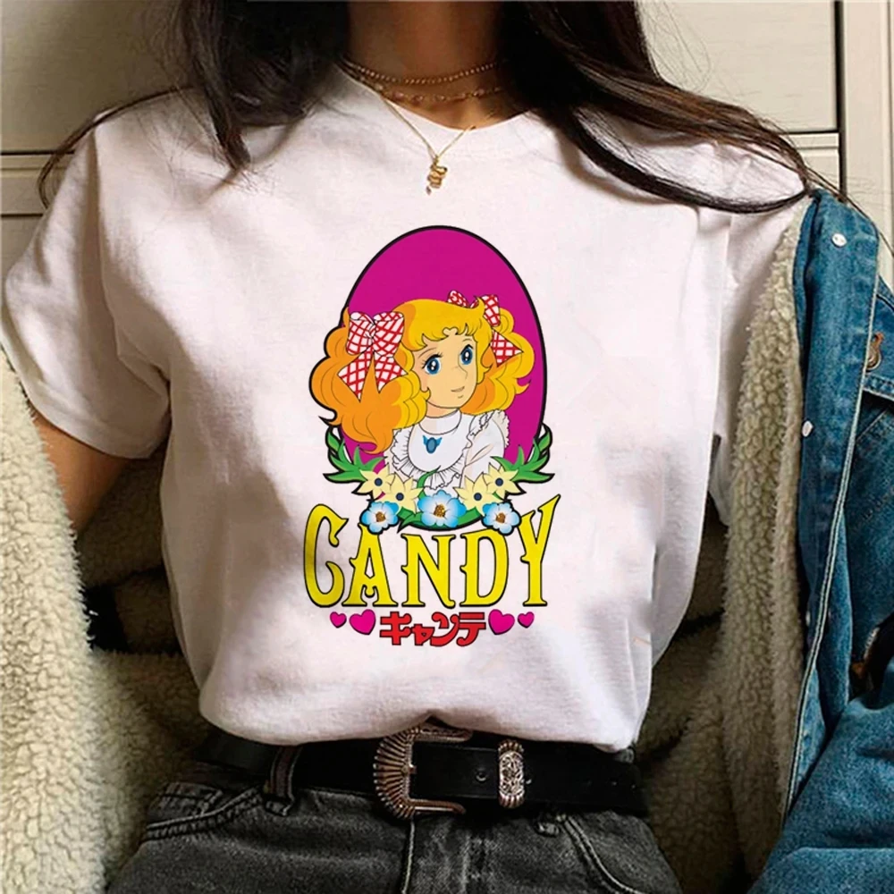 Anime Candy Candy Printed Kawaii Girl T-shirt Manga Shirt for Women Short Sleeve Summer Japan Anime Funny Tshirt Femme Clothing