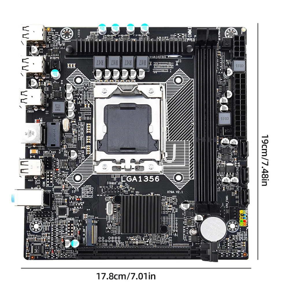 Imagem -06 - Placa Principal do pc com Canal de Áudio Placa Mãe do Computador Desktop Interface de Alimentação de Pinos de 24 Pinos £ 64gb Lga1356 Ddr3 X79a v2 5.1