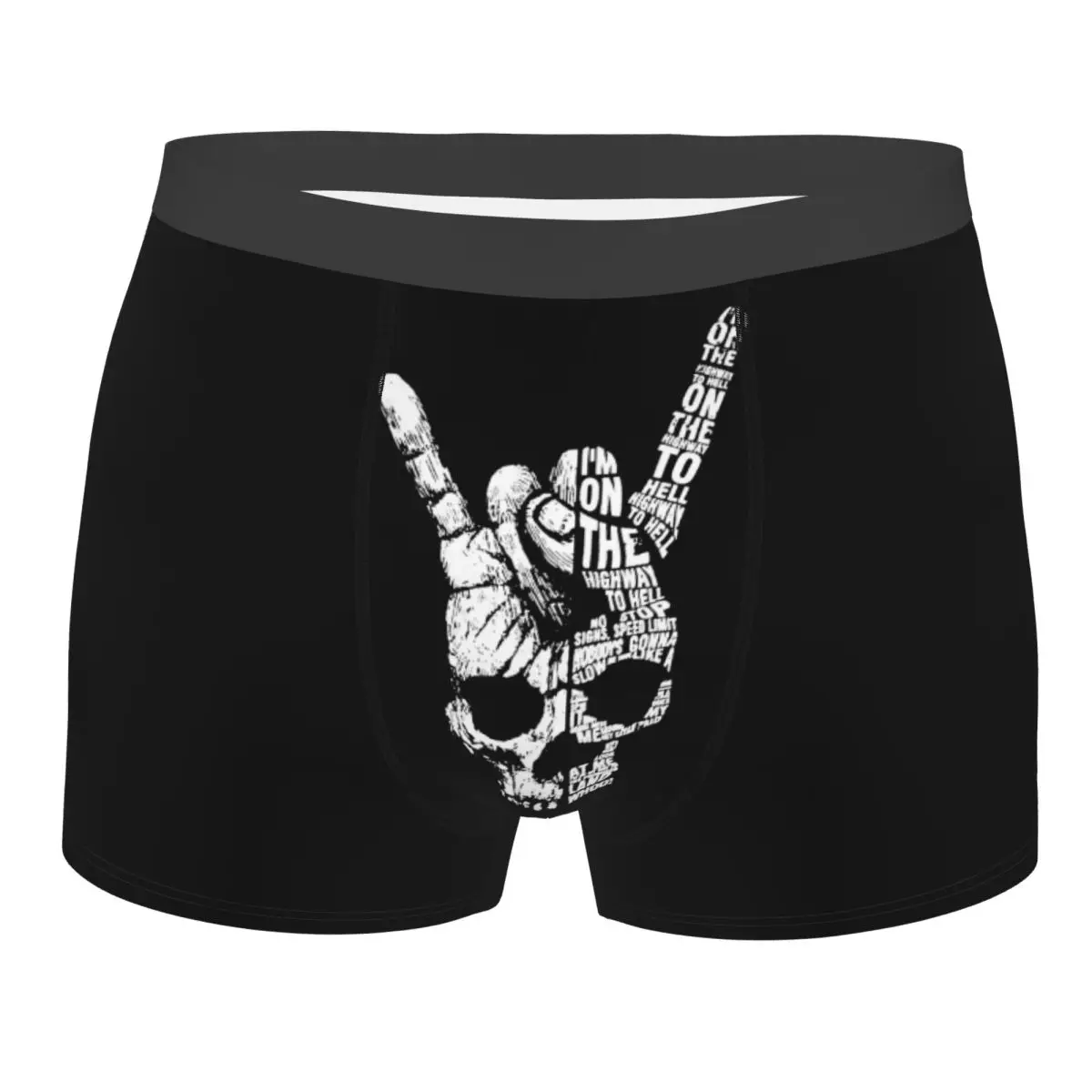 Custom Rock Star Skull Rock N Roll Underwear Stretch Heavy Metal Punk Music Boxer Briefs Shorts Panties Soft Underpants For Male