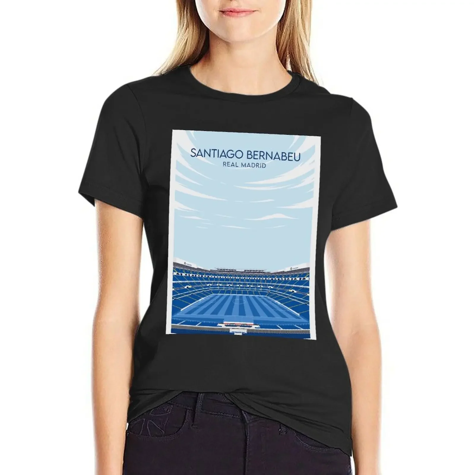 Футболка с изображением стадиона Сантьяго Бернабчапа, персонализированная эстетическая одежда, футболки для женщин