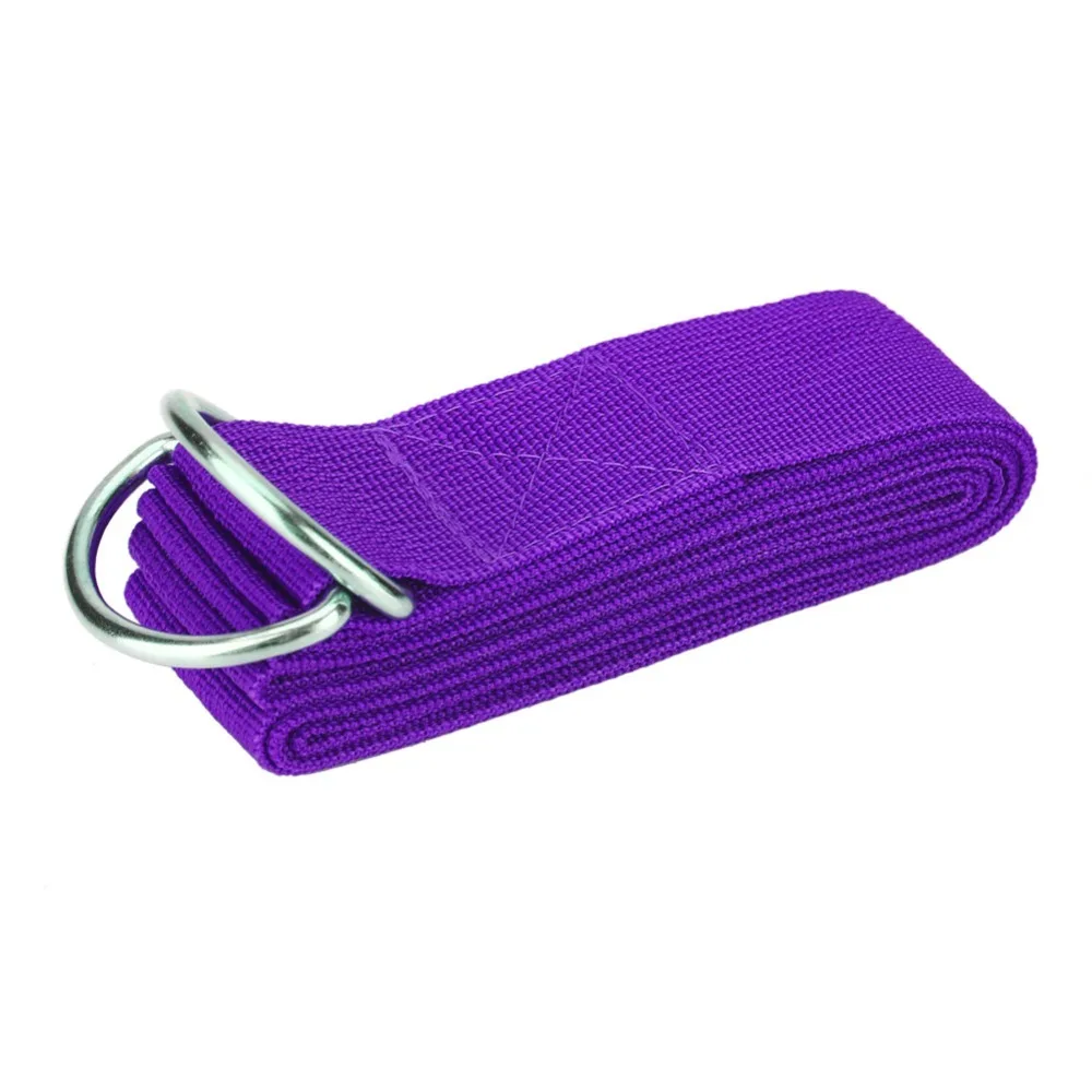 Durable 183*3.8cm Adjustable Stretch Strap with Metal D Ring Buckle Athletic Stretch Band Yoga Strap Leg Workout
