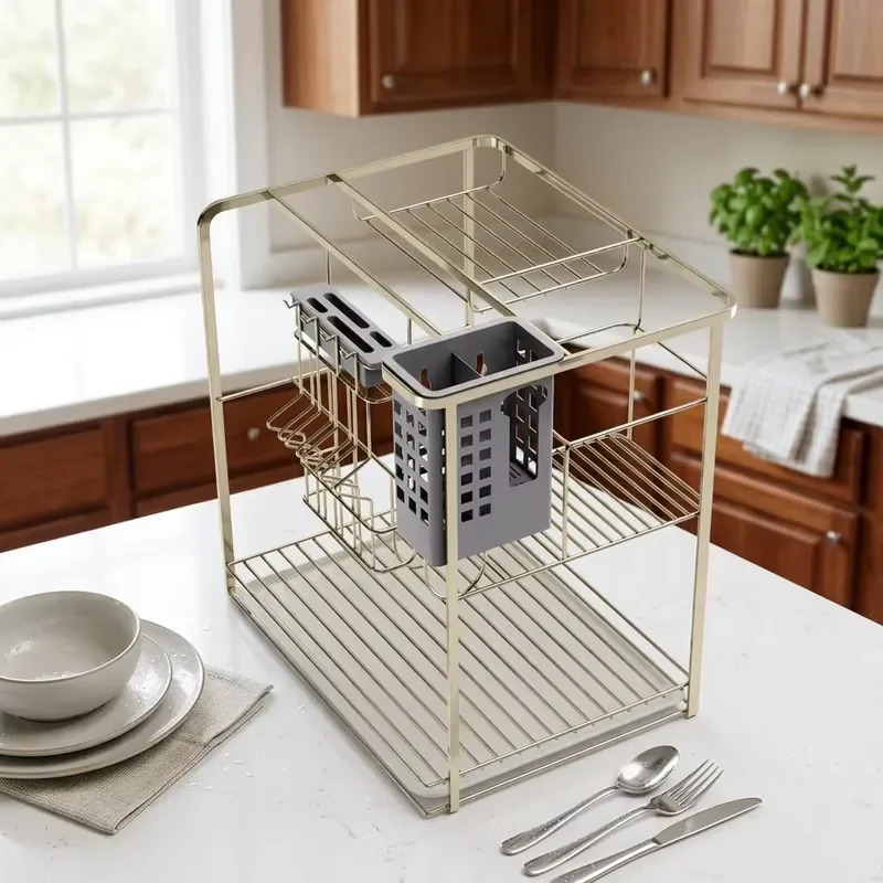 Galvanized Steel Wire Basket for Under Sink Storage Laundry Cabinet Organizer Multi Purpose Indoor Rack Durable Metal Shelf