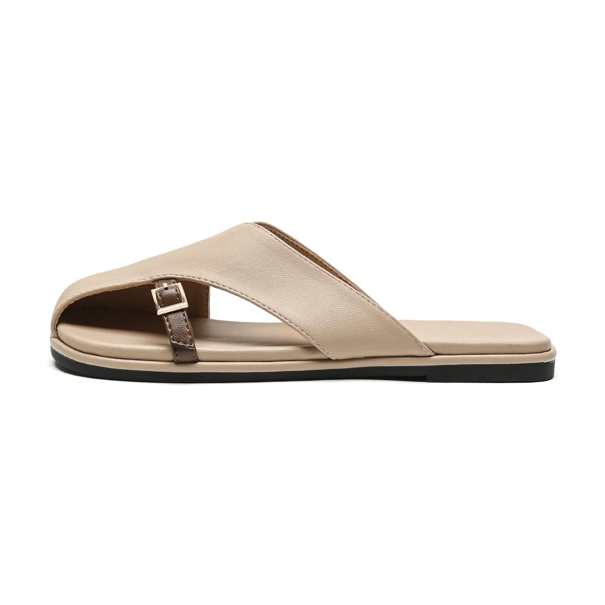 

Square Head Flip-flops Woman Wearing Summer Beach Flat Head Half Slippers Woman