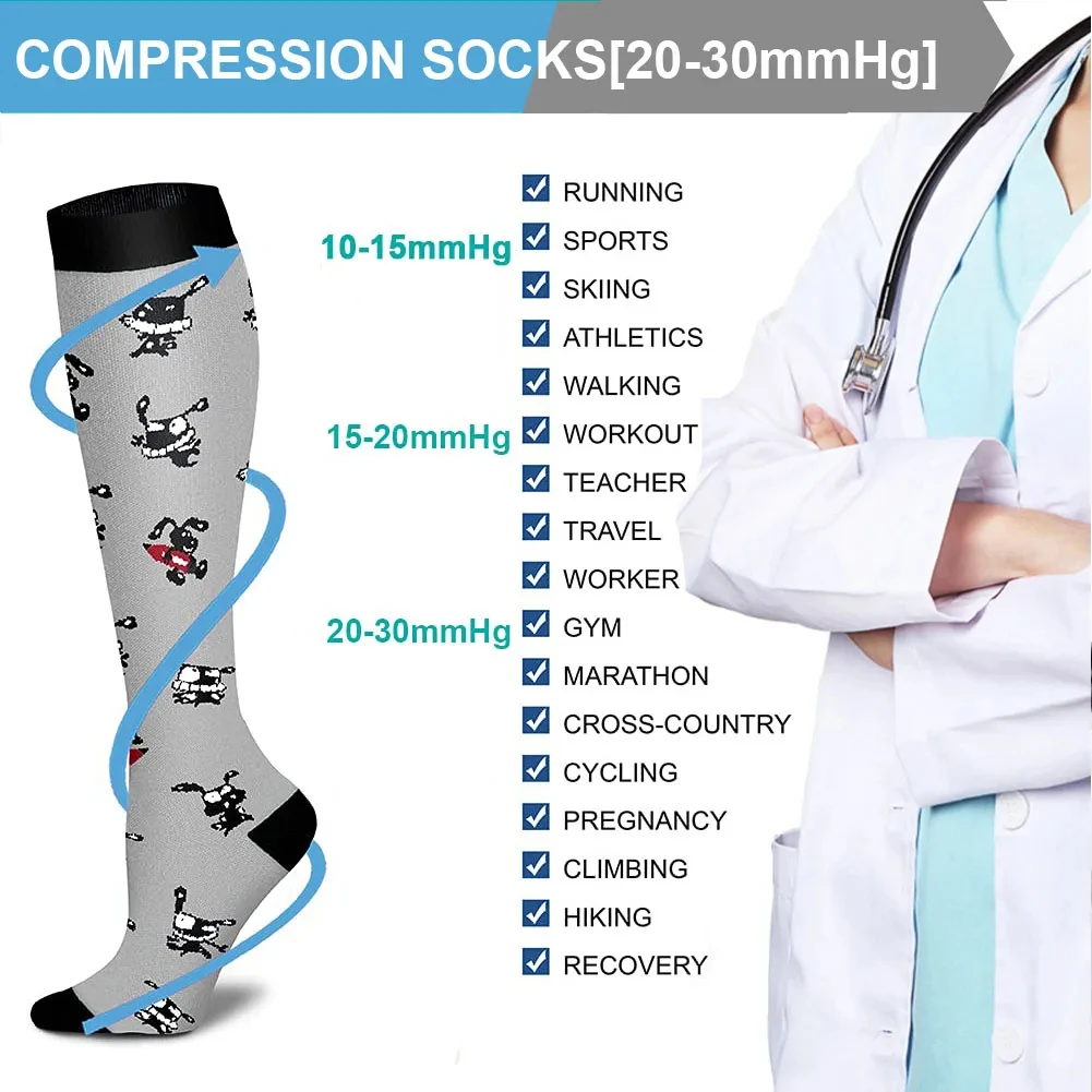 Compression Socks Varicose Socks Diabetes Pregnancy Nurse Socks 20-30mmhg Gym Outdoor Football Basketball Running Cycling Socks