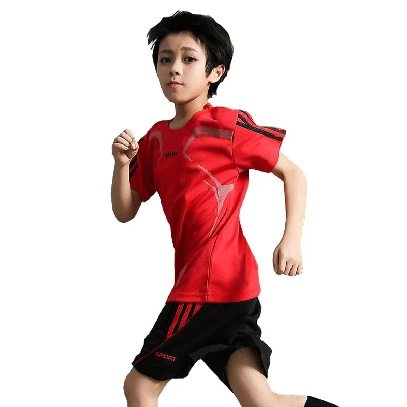 Children Football Jerseys Men Boy Girl Student Soccer Sets Short Sleeve Kids Football Uniforms Soccer Fitness Tracksuit Suits 90