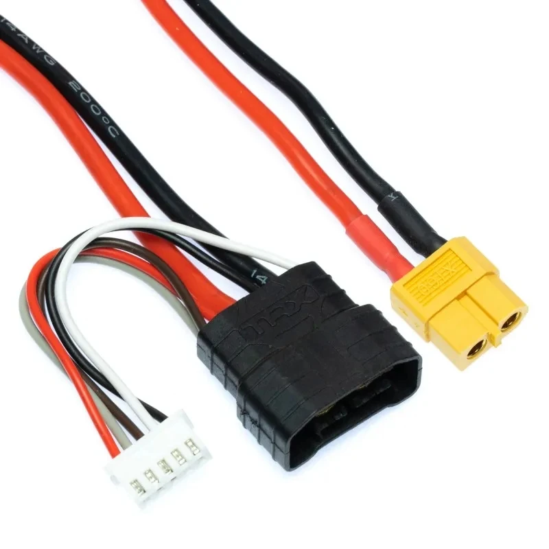 2S/3S/4S Lipo Battery Charge Adapter Cable XT60 Female to TRX Traxxas ID Male Charging Balance Lead Cable Wire 14awg 150mm