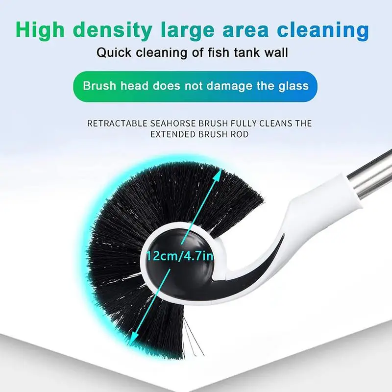 Fish Tank Cleaning Tools Long Handle Fish Tank Scrubber Aquarium Brush Cleaner For Fish Tank Glass Aquariums And Home Kitchen