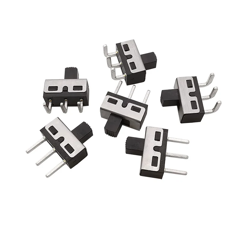 5/10Pcs Toggle Switch Straight / Right Angle 3 Pin 1P2T Handle High 5mm 2A/125V Slide Toggle Switch SS12D10 / SS12D06