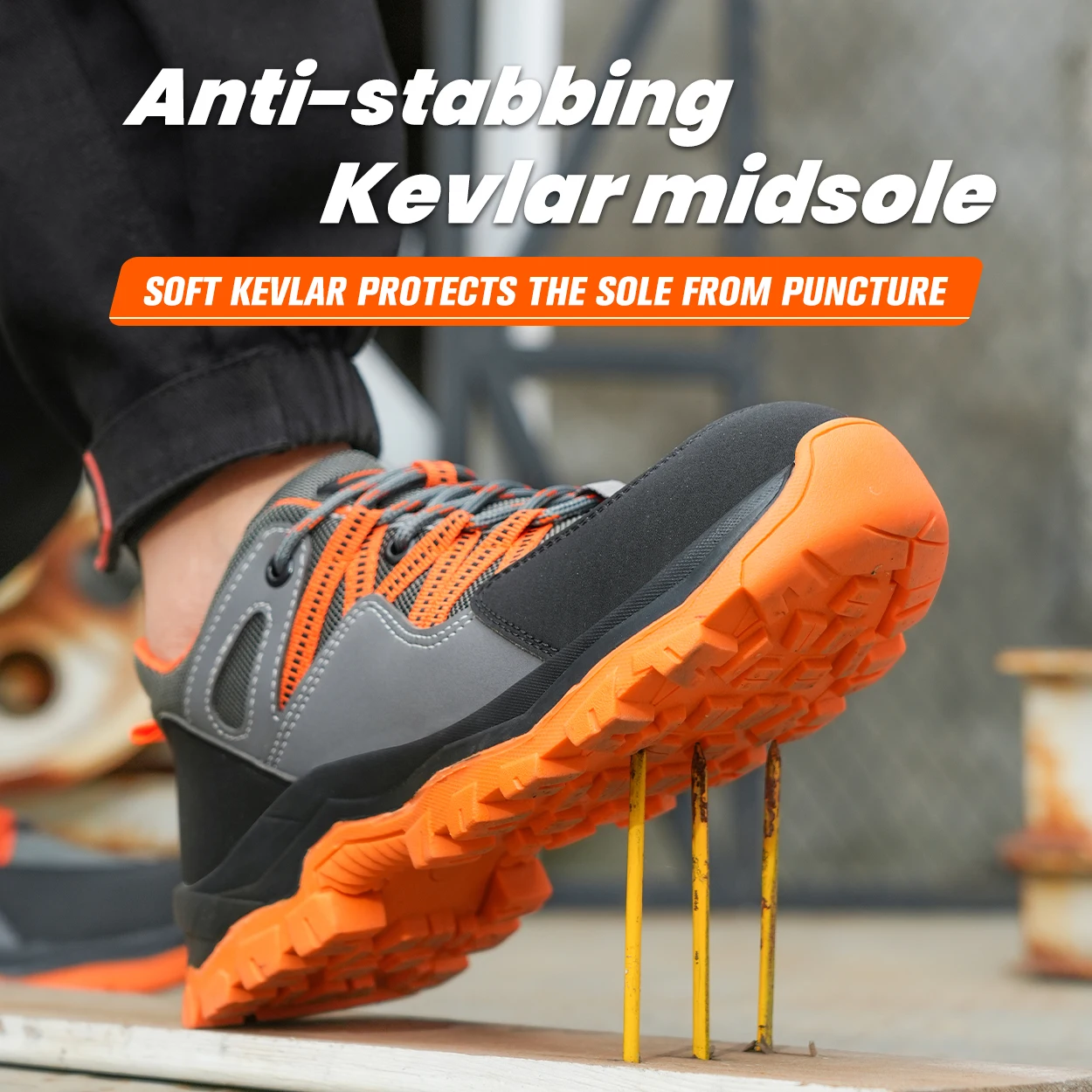 

Anti-smash anti-stabbing steel head work shoes men wear-resistant iron chip safety shoes breathable sneakers comfortable