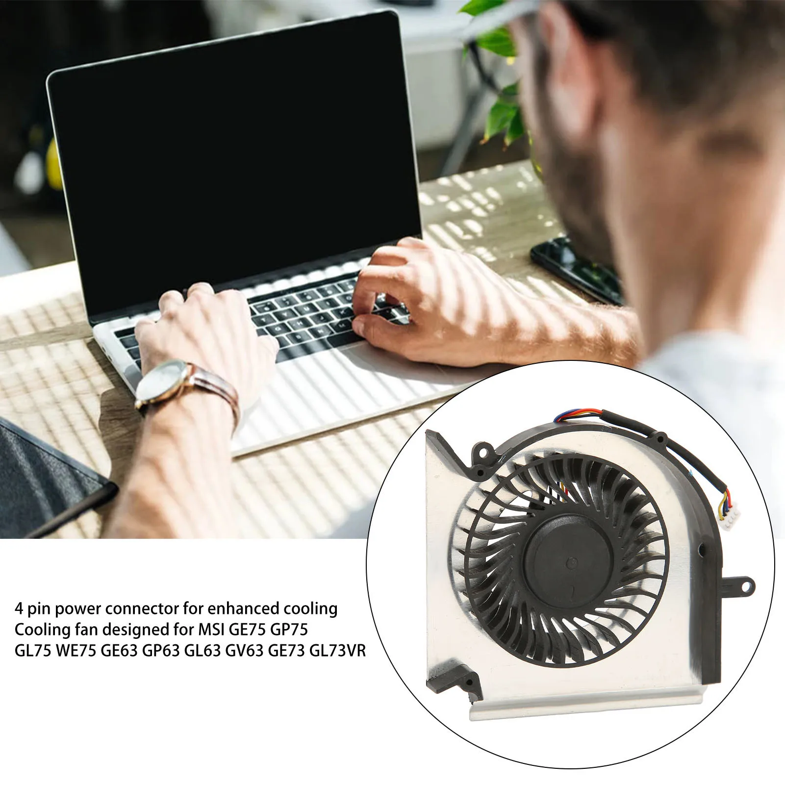 

Вентилятор охлаждения графического процессора Замена вентилятора охлаждения процессора для MSI GE75 GP75 GL75 WE75 GE63 GP63 GL63 GV63 GE73 GL73VR 4-контактный 5 В 0,55 А Вентилятор графического процессора