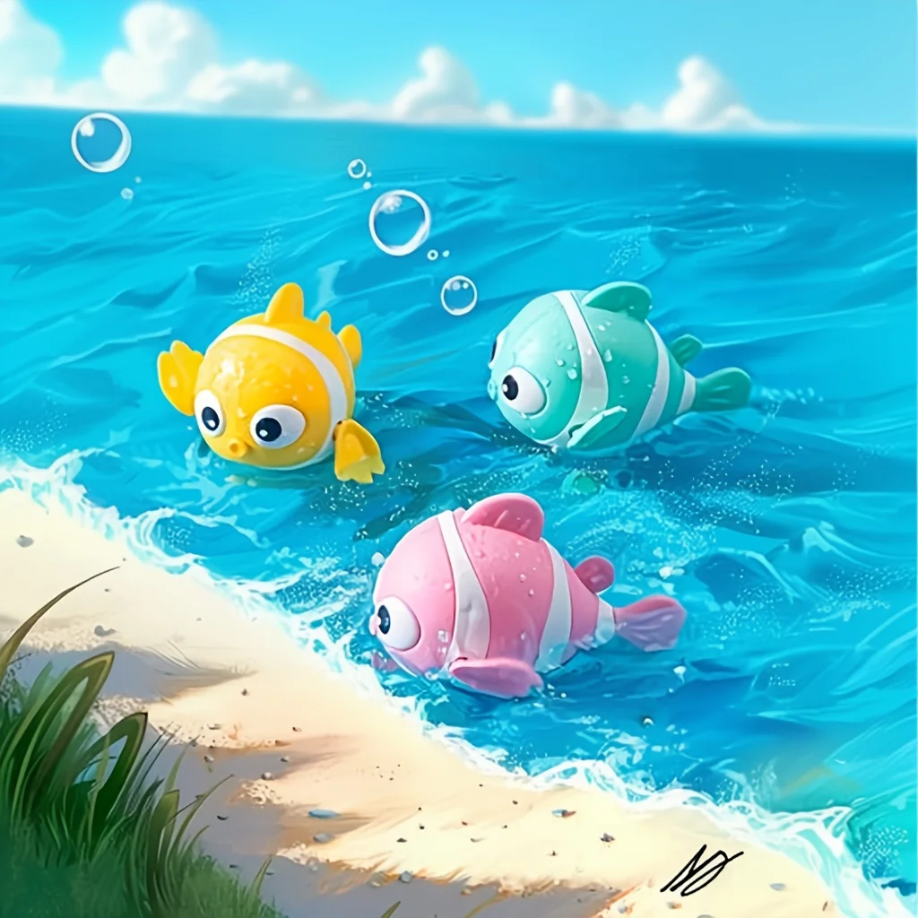 1 قطعة ، لعبة لعب الماء سمكة المهرج ، يمكن أن تتحرك ، تشغيل وأرجوحة ، لعبة تعليمية ، سلسلة عقارب الساعة ، سمكة متأرجحة على شكل حيوان سيتم تشغيلها على السلسلة