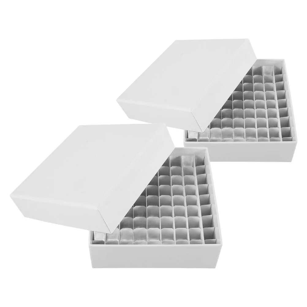 

2 Pcs with Cover Freezer Sample Storage Box Bins Lids Paper Polypropylene Container