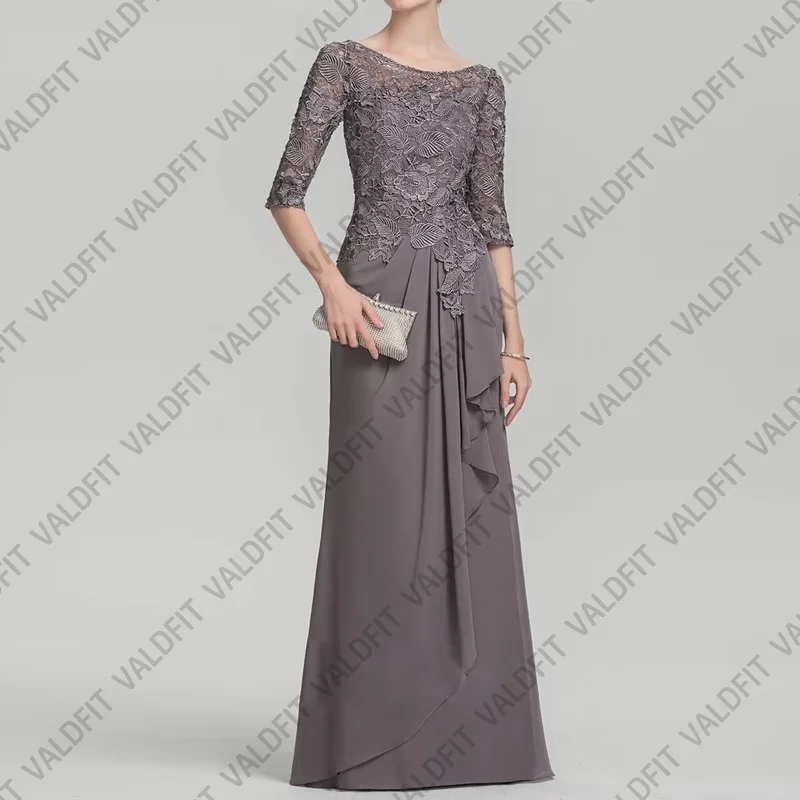 

Customized Long Boat Neckline Mother of the Bride Dresses for Wedding Party Dress Vestido Fiesta Boda Invitada