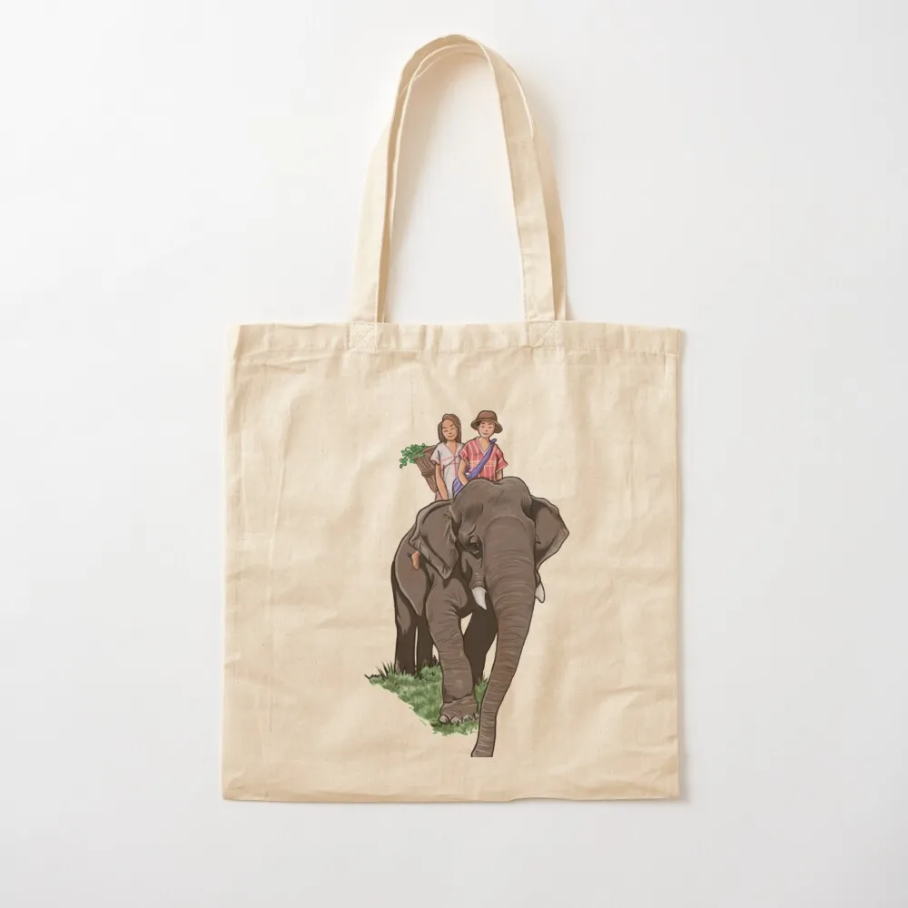 Karen and Elephant Tote Bag Cloth bag reusable shopping bags bag for beach Reusable bags