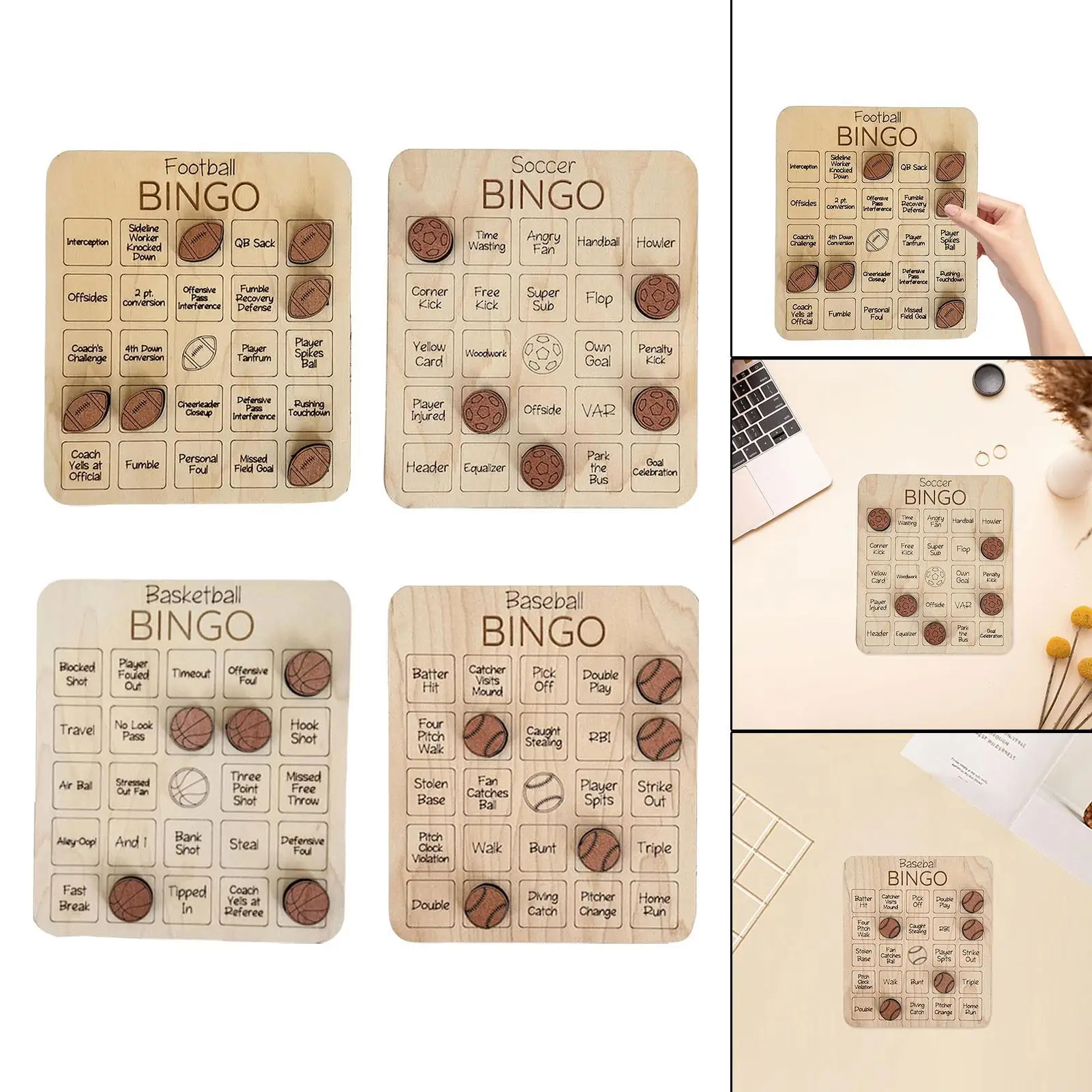 Bingo Game Reusable Bingo Cards Family Game for Adults Large Group Family