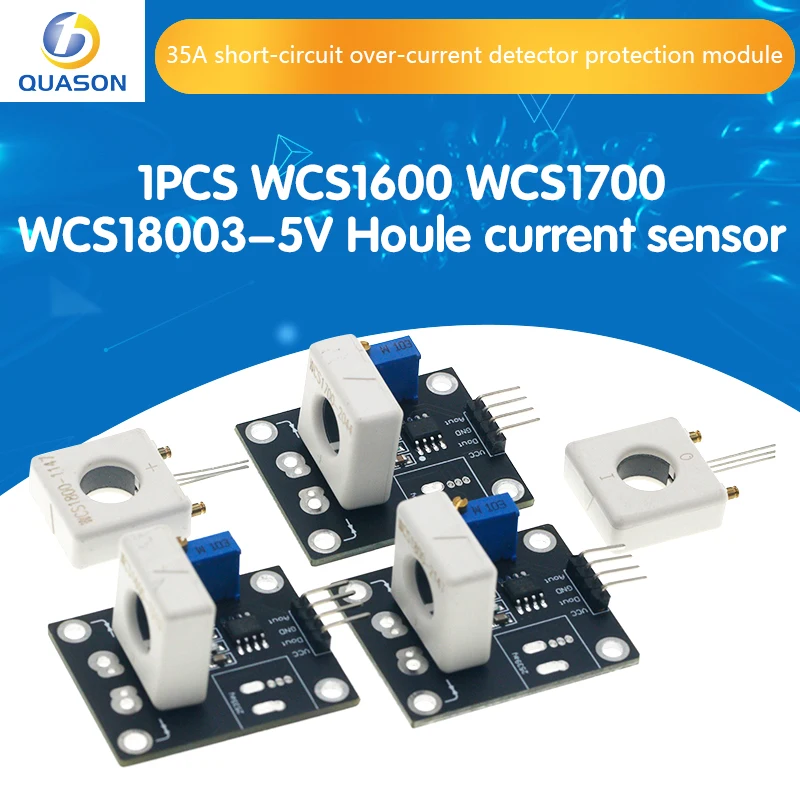 1PCS WCS1600 WCS1700 WCS1800 3-5V Hall Current Sensor Adjustable DC 100A 70A 35A Short Over-Current Detector Protection Module