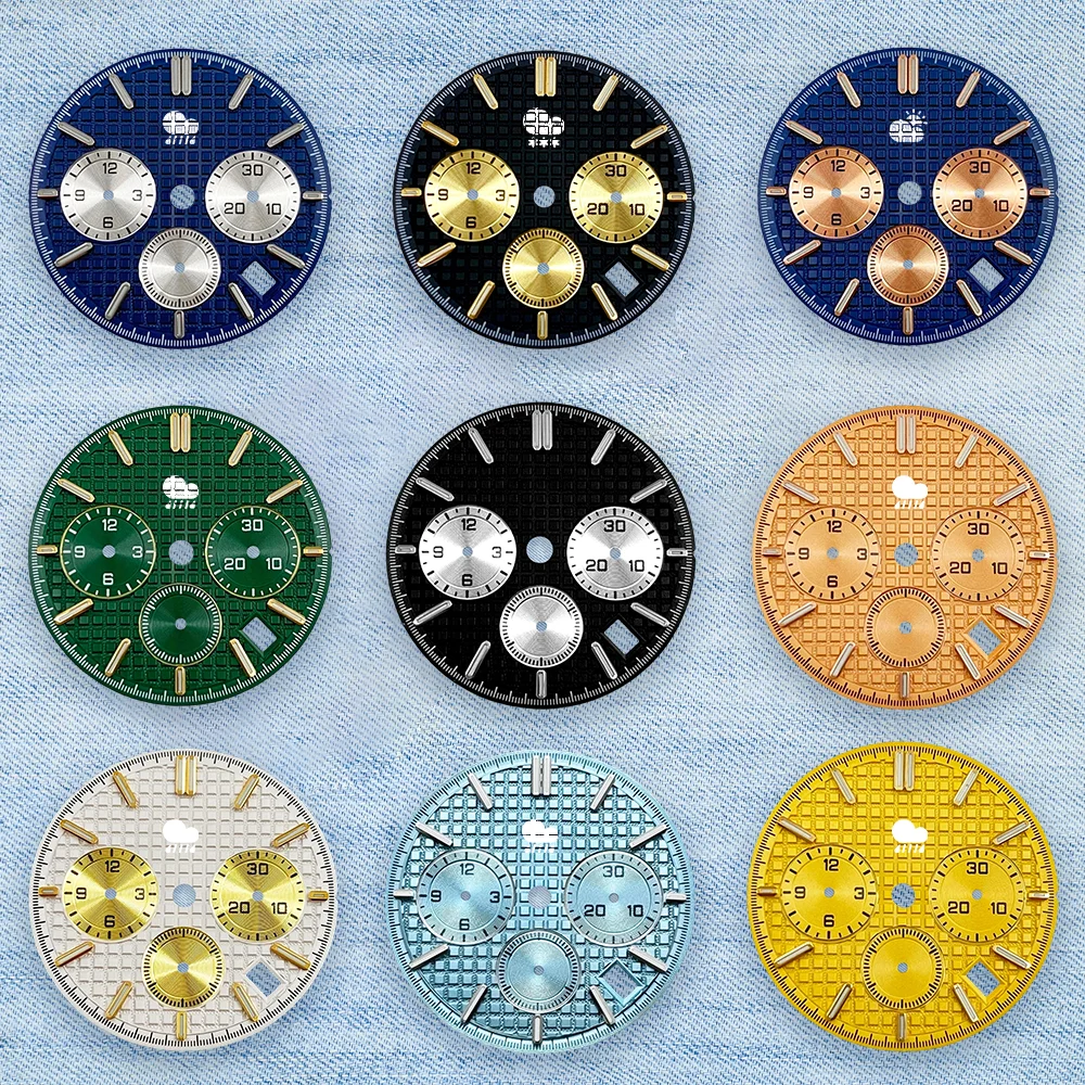 شعار S بقطر 31.8 ملم وقرص أخضر مضيء مناسب لملحقات ساعة تعديل حركة الكوارتز VK63