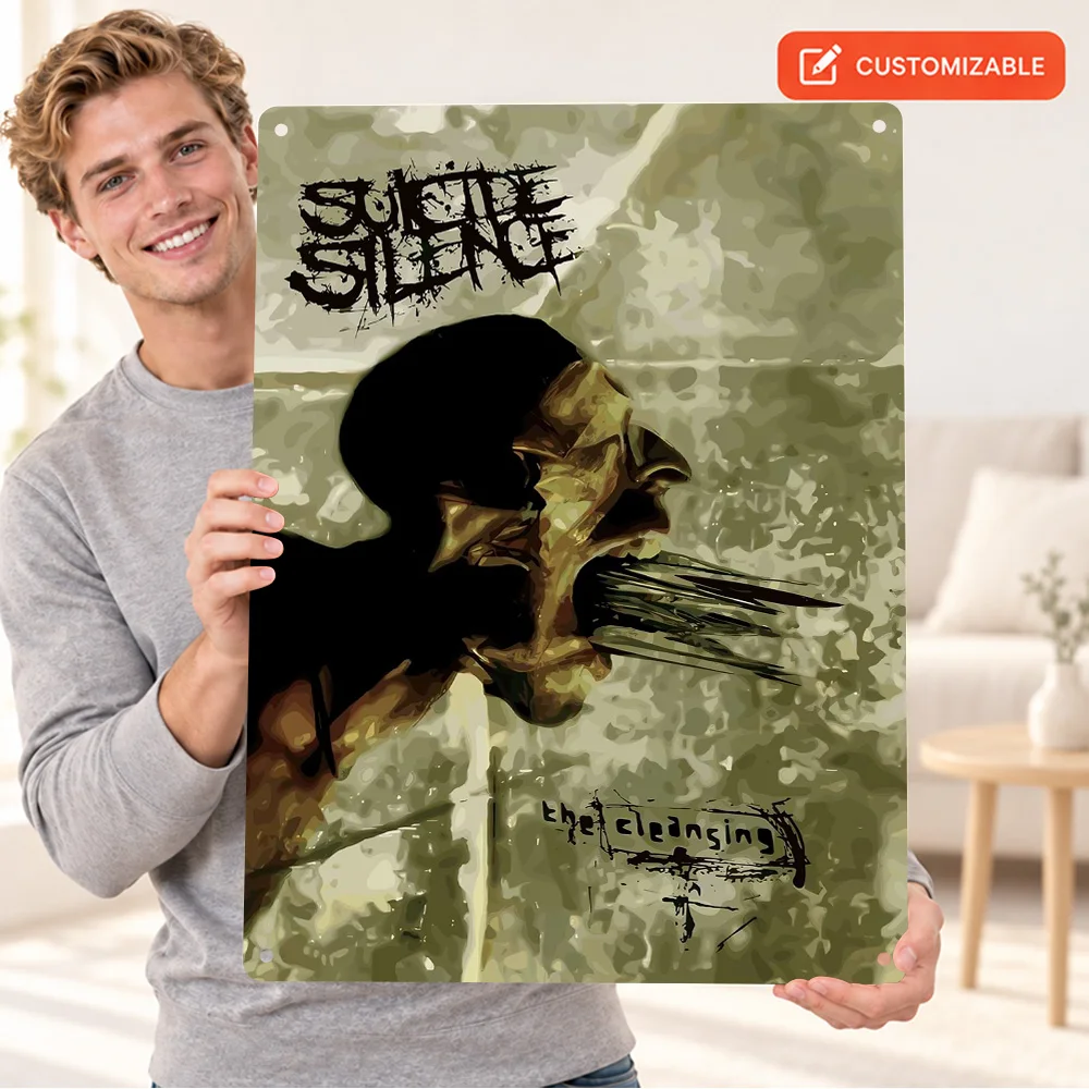Suicide Silence The Cleansing Textured Metal Poster Personalized Aluminum Sign Album Cover Design Wall Art For Listening Room