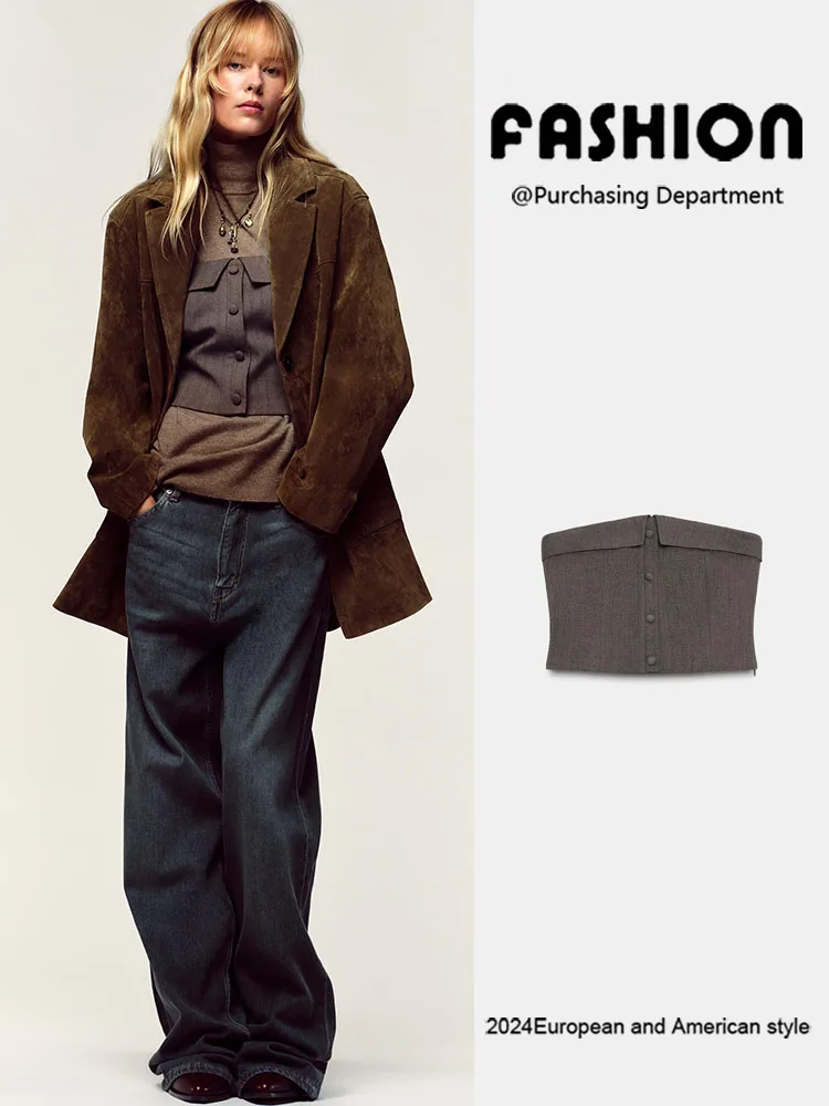 المرأة Faion مستقيم oulder Bared ضيق صالح صديرية دائرية جديد وصول الخريف 2025 تنوعا Ele المرحلة ارتداء العرقية Sle