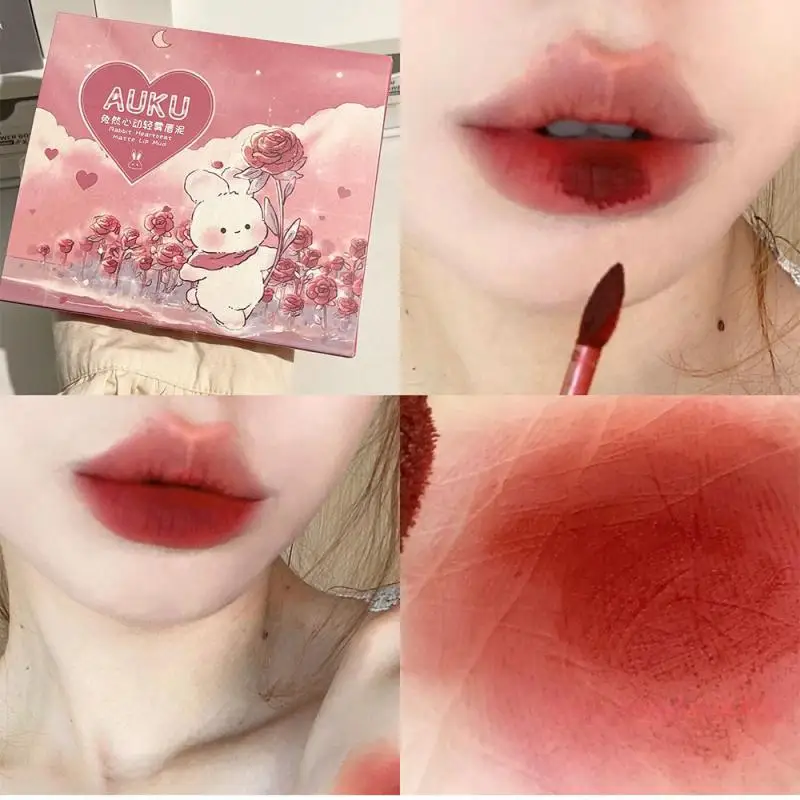 6 PCS Kawaii Lipsticks Set Free Shipping Korean Make Up Beauty Cosmetics Matte Lip Mud Waterproof Long lasting Makeup for women