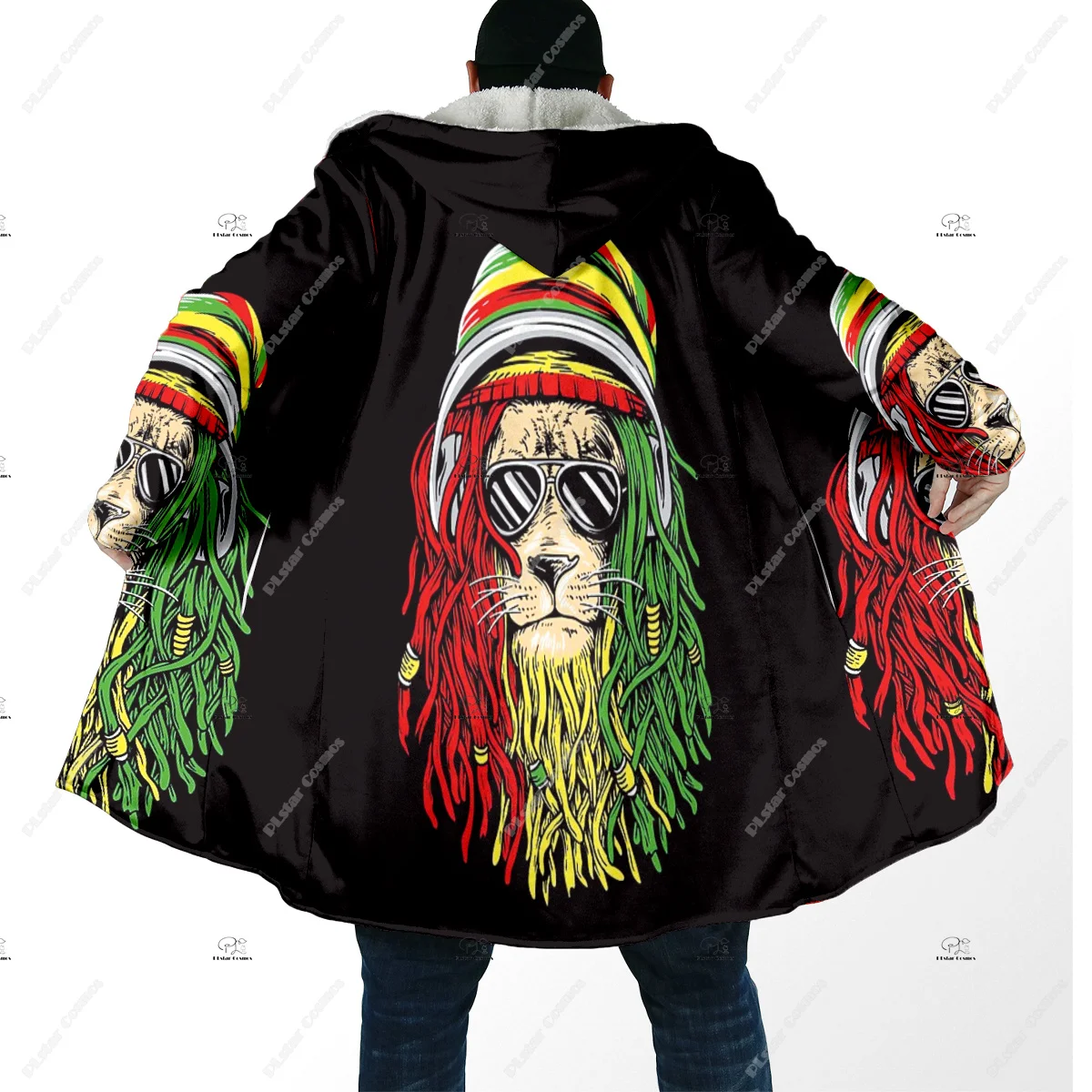 Cosplay Lion Tiger Animal King Camo Tattoo Vintage Retro 3DPrint Harajuku Streetwear Winter Overcoat Hoody Cloak Fleece Jacket 1