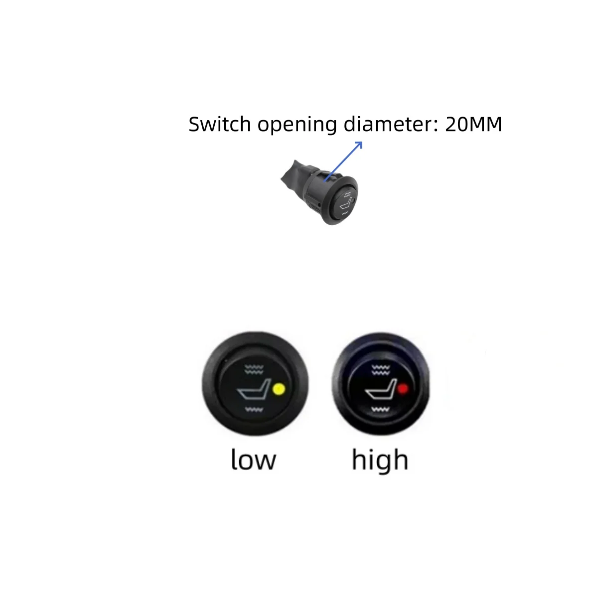 Universal 12V Motorcycle Carbon Fiber Waterproof Seat Heating Pad Heater Round Switch High and Low  ATV UTV E-BIKE