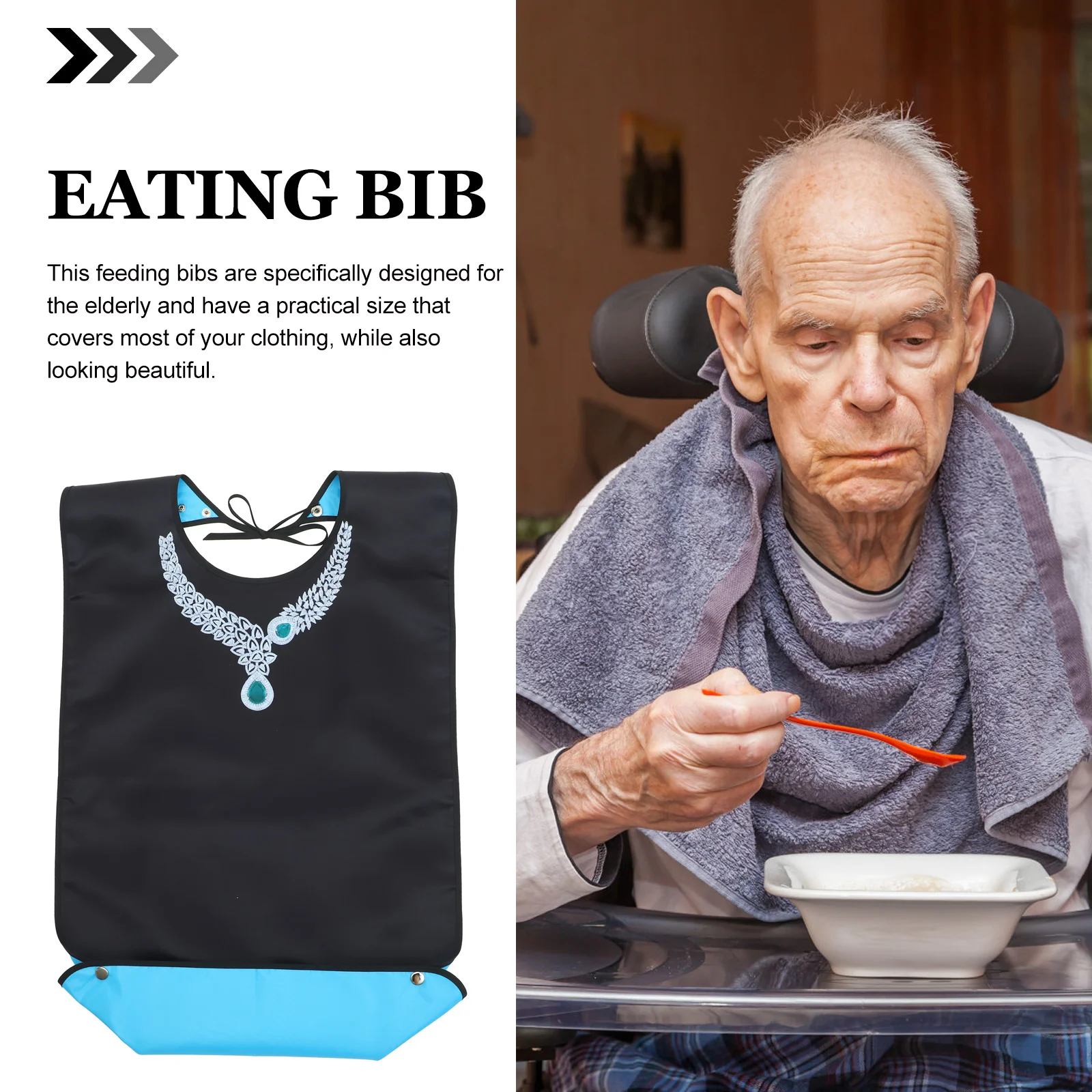 Mealtime Scarf Caregiver's Aid Bib Drool Bibs Adult Eating Assistance Feeding Apron Elderly Advanced / Senior