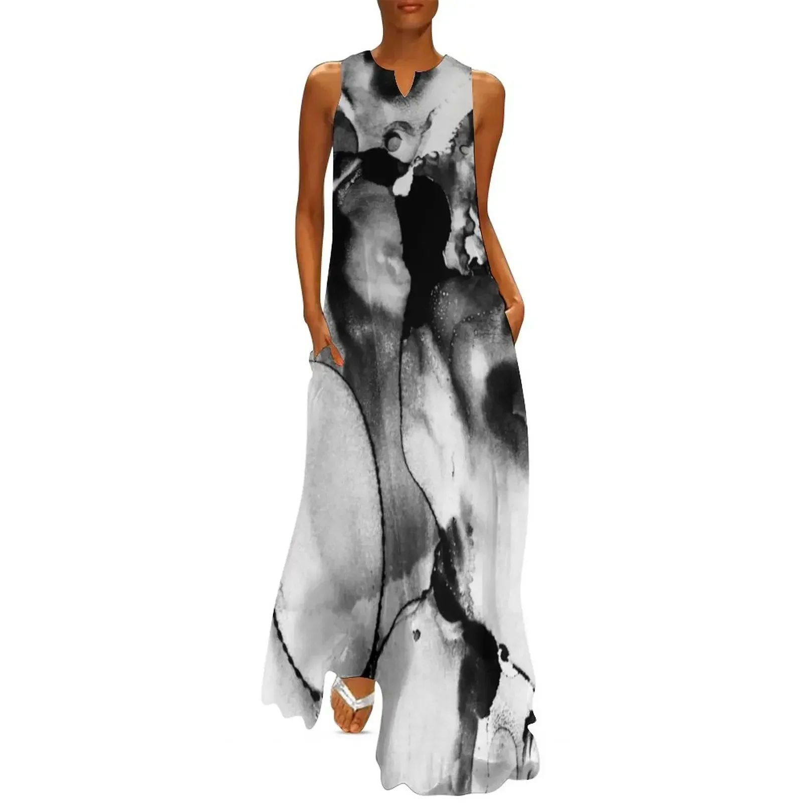 

Black And White Abstract Long Dress evening dresses luxury 2025 summer outfits for women 2025 womens clothing Dress