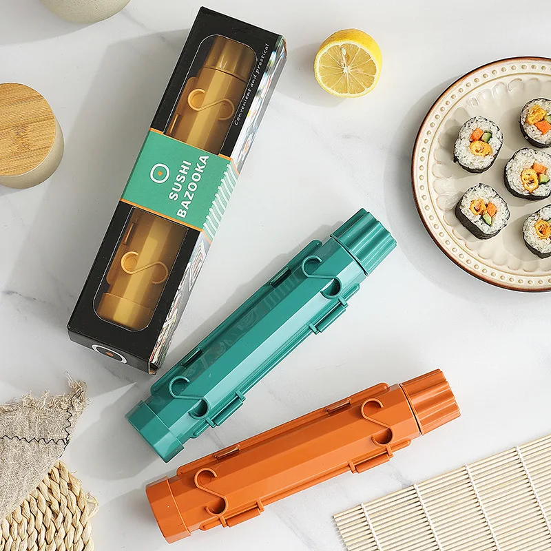 1 Uds. Herramientas para sushi, Kit Sushi con estera rodante de sushi de bambú para principiantes, juego de moldes para hacer sushi DIY en casa para rollo de carne vegetal