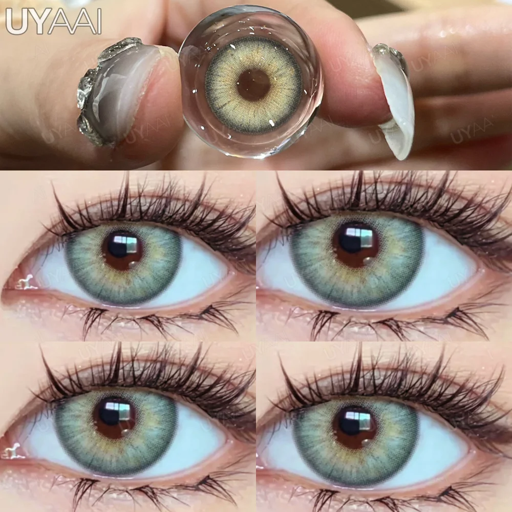 UYAAI 1 Paar farbige Kontaktlinsen für Augen, grüne Schönheitslinsen, braune Modelinsen, hochwertige blaue Augenlinsen, farbige Pupille – Detail 9