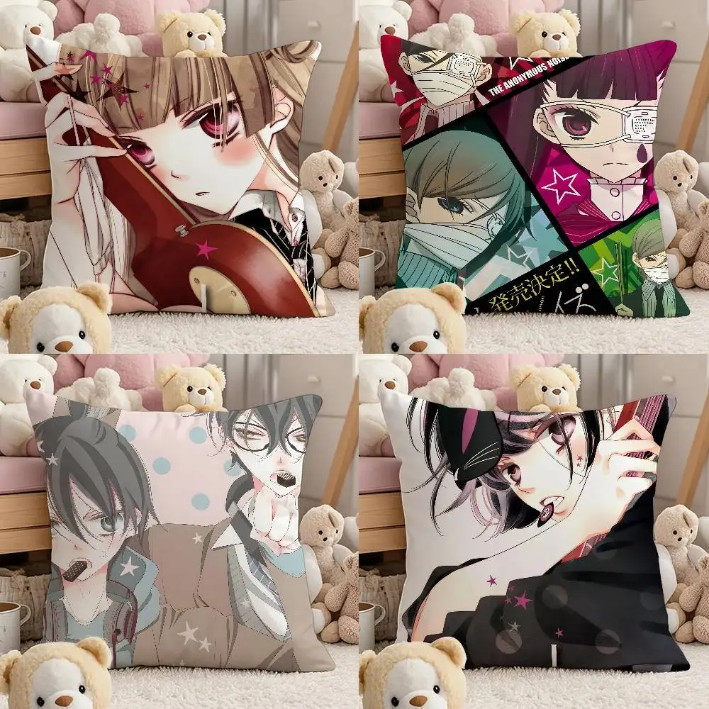 

Anime N-nonymous N-Noise Pillow Case Comfort Sofa Bed Silky Elegant Invisible Zipper Custom Decorative Cushion Cover