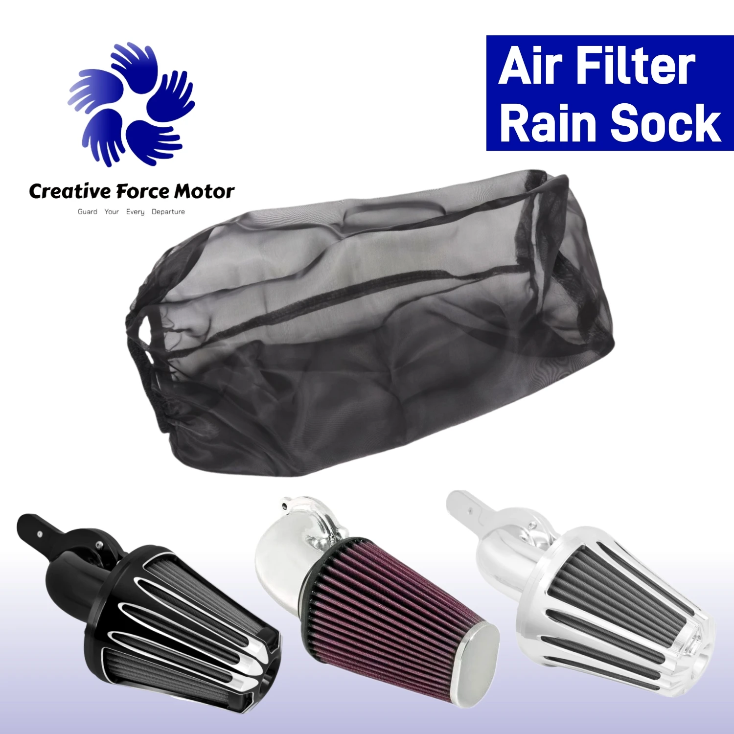 

Air Cleaner Filter Rain Sock Motorcycles Heavy Breather Waterproof Cover For Harley Sportster Dyna Softail Road King Street Bob